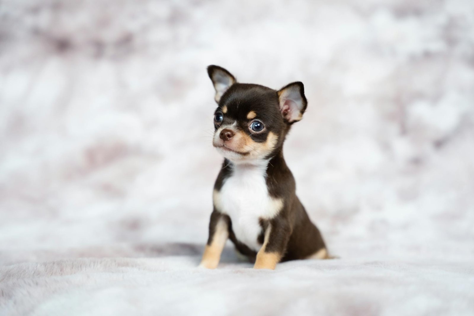 Filhote de cachorro Chihuahua marrom chocolate fofo